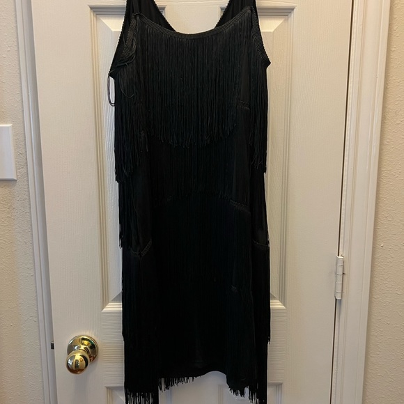 NWOT Black fringe dress - Picture 2 of 6